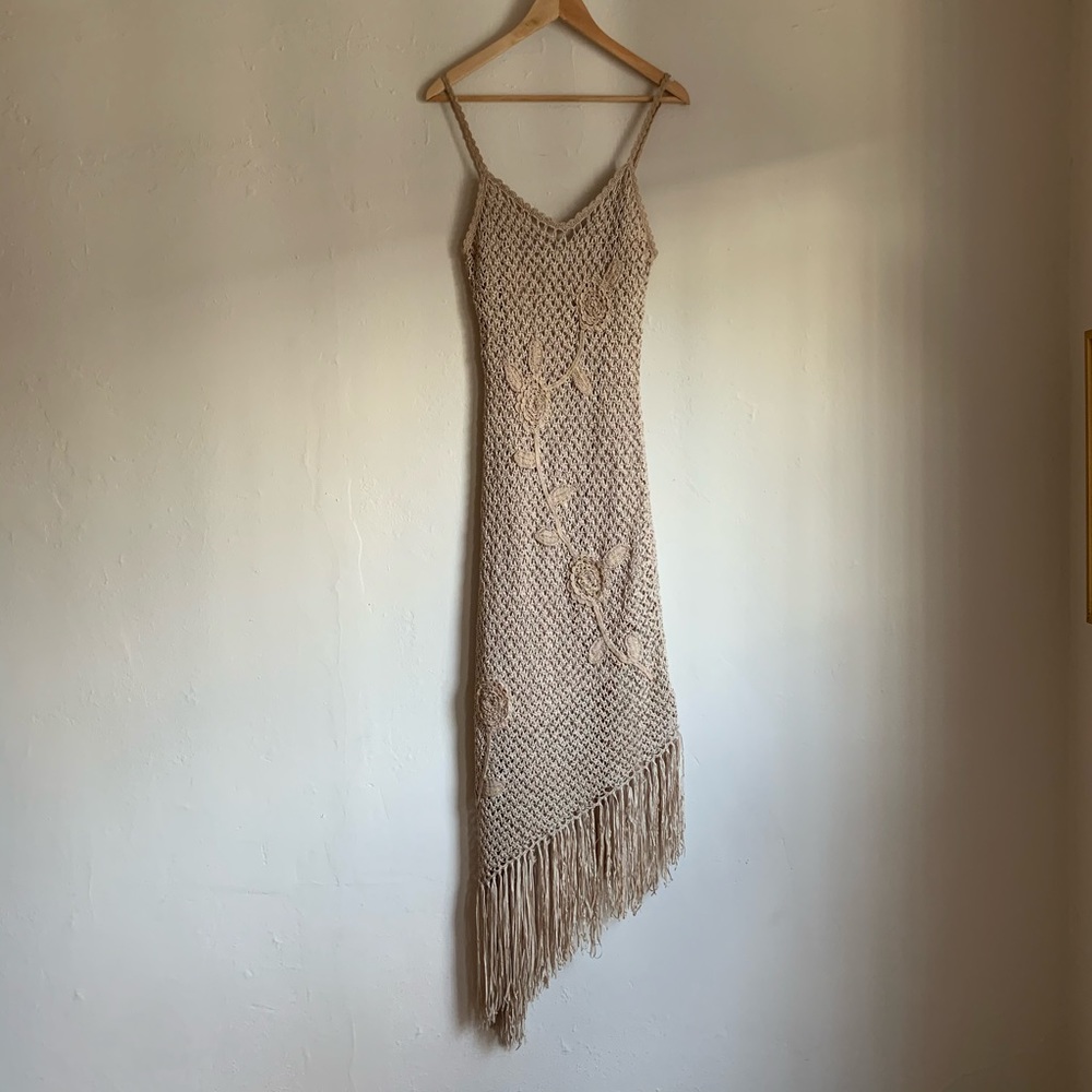 Bohemian Fringe Knit Party Dress